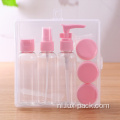 Aangepaste cosmetisch plastic lege draagbare flesreizen set
